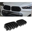 Καρδιές Μάσκας Για Bmw X2 F39 18+ M4 Look Με Διπλή Γρίλια Μαύρο Γυαλιστερό 2 Τεμάχια