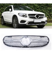 Μάσκα Για Mercedes-Benz GLC-Class X253 19+ Facelift Diamond Look Ασημί/Χρώμιο