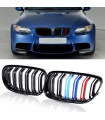 Καρδιές Μάσκας Για Bmw 3 Ε92 /Ε93 06-11 M4 Look Με Διπλή Γρίλια Tri-color / Μαύρο Γυαλιστερό 2 Τεμάχια