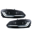 Μπροστινά Φανάρια Set Για Vw Polo 6R/6C 09-17 DRL New Design & Dynamic Φλας H7 Με Μοτέρ Carner