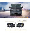 Μπροστινά Φανάρια Set Για Vw Transporter T6 15-20 DRL Full Led Μαύρα Με Μοτέρ Carner Με Δυναμικό Φλας