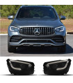 Μπροστινά Φανάρια Set Για Mercedes-Benz GLC C253/X253 Upgrade Σε Facelift Look 20210-2021 Μαύρα Full Led DRL Με Μοτέρ Carner