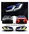 Μπροστινά Φανάρια Set Για Bmw 5 F10 /F18 11-17 G30 Look Full Led Laser Style Black Carner