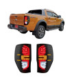 Ford Ranger (T7/T8) 2016+ Πίσω Φανάρια Smoked Led [Yellow]