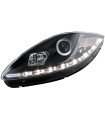 Φανάρια εμπρός led για Seat Altea /Leon / Toledo (2005-2009) - μαύρα , με λάμπες (Η1) - σετ 2τμχ.