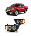 Mitsubishi L200 (Triton) 2005-2011 Εμπρόσθια Φανάρια Led [Angel Eyes]