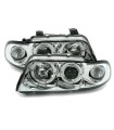 Φανάρια εμπρός angel eyes για Audi A4 (1995-1998) - chrome , με λάμπες (Η1) - σετ 2τμχ.