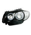 Φανάρια εμπρός angel eyes για BMW E87 (2004-2011) - μαύρα , χωρίς λάμπες (Η7) - σετ 2τμχ.