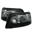 Φανάρια εμπρός angel eyes για Vw Transporter T5 (2003-2009) - μαύρα , χωρίς λάμπες (Η7) - σετ 2τμχ.