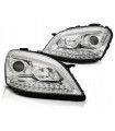 Φανάρια εμπρός led για Mercedes ML W164 (2005-2008) chrome με τρεχούμενο φλας - σετ 2τμχ.