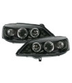 Φανάρια εμπρός led angel eyes για Opel Astra G (1998-2004) - μαύρα , με λάμπες (Η1) - σετ 2τμχ.