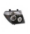 Φανάρια εμπρός led angel eyes για Nissan Navara / Pathfinder (2005-2009) - μαύρα , με λάμπες (Η1) - σετ 2τμχ.