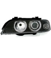 Φανάρια εμπρός angel eyes για BMW E39 (1995-2000) - μαύρα , χωρίς λάμπες (Η7/D2S) - σετ 2τμχ.