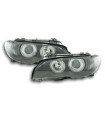 Φανάρια εμπρός angel eyes για BMW E46 coupe και cabrio (2003-2006) - μαύρα , χωρίς λάμπες (Η7) - σετ 2τμχ.