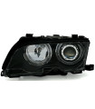 Φανάρια εμπρός angel eyes για BMW E46 sedan (2001-2005) - μαύρα , χωρίς λάμπες (Η7) - σετ 2τμχ.