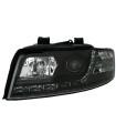 Φανάρια εμπρός led για Audi A4 (2001-2004) - μαύρο , με λάμπες (Η1) - σετ 2τμχ.