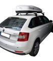 SKODA RAPID SPACEBACK 5D 2013 ΜΠΑΡΕΣ ΟΡΟΦΗΣ ΑΛΟΥΜΙΝΙΟΥ & ΜΠΑΓΚΑΖΙΕΡΑ BOX 430 LT (ΛΕΥΚΗ-ΑΣΠΡΗ/ΓΥΑΛΙΣΤΕΡΗ) NORDRIVE