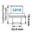 Μπουλόνια Ασφαλείας 14x1,50 19,44/42,6mm (22) ίσια με ροδέλα L010