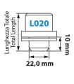 Μπουλόνια Ασφαλείας 14x1,5 19,4/40,8mm (22) ίσια με ροδέλα ORIGINAL L020