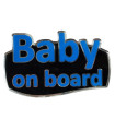 BABY ON BOARD ΑΥΤΟΚΟΛΛΗΤΟ ΕΞΩΤΕΡΙΚΗΣ ΧΡΗΣΗΣ 13,1 Χ 8,3cm ΜΠΛΕ/ΜΑΥΡΟ/ΧΡΩΜΙΟ ΜΕ ΕΠΙΚΑΛΥΨΗ ΣΜΑΛΤΟΥ - 1 ΤΕΜ.