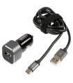 ΦΟΡΤΙΣΤΗΣ ΑΝΑΠΤΗΡΑ 12/24V ΜΕ 1 USB TYPE-C 3000mA ΜΕ ΚΑΛΩΔΙΟ 100cm FAST CHARGER SILVER LINE